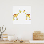 Zwei Giraffen gegenüber. Cartoon Poster (Küche)