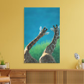 Zwei Giraffen (Giraffa camelopardalis) Leinwanddruck (Insitu (Wohnzimmer))