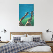 Zwei Giraffen (Giraffa camelopardalis) Leinwanddruck (Insitu (Schlafzimmer))