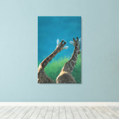 Zwei Giraffen (Giraffa camelopardalis) Leinwanddruck (Insitu (Holzboden))