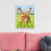 Zwei Giraffen Leinwanddruck (Insitu (Wohnzimmer))