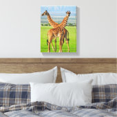 Zwei Giraffen Leinwanddruck (Insitu (Schlafzimmer))