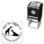 Zwei Giraffen Silhouette #1 Bibliotheksname Permastempel (Beispiel)