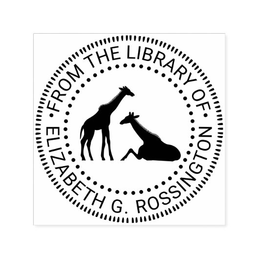 Zwei Giraffen Silhouette #1N Bibliotheksname Permastempel (Design)