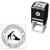 Zwei Giraffen Silhouette #1N Rücksendeadresse Permastempel (Beispiel)