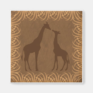 Zwei Giraffen-Silhouetten (Safari-Thema) Magnet