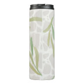 Zwei Giraffen Watercolor Light Greige Thermosbecher (Rückseite)