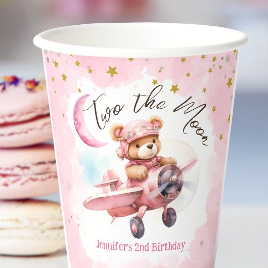 ZWEI | Girl Pink 2. Geburtstag Papieraufnahmen Pappbecher