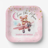 ZWEI | Girl Pink 2. Geburtstagspapier Pappteller (Vorderseite)