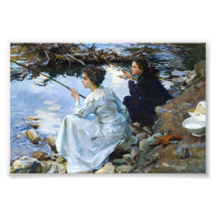Zwei Girls Fischen von John Singer Sargent Fotodruck