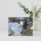 Zwei Girls Fischen von John Singer Sargent Postkarte (Stehend Vorderseite)