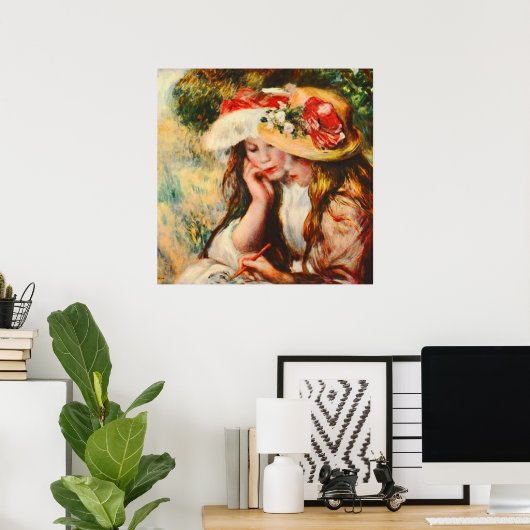 Zwei Girls lesen im Garten Ristorante da Valentino Poster (Heimbüro)