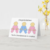 Zwei Girls One Boy New Grandeltern zum Triplage Karte (Gelbe Blume)