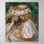 Zwei Girls Reading, Auguste Renoir Art Poster (Vorne)