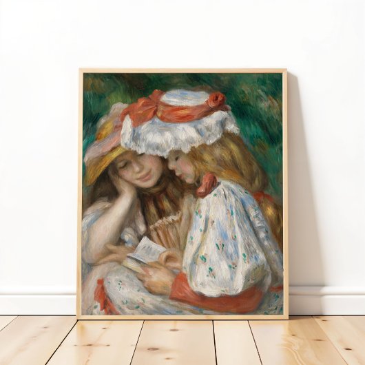 Zwei Girls Reading, Auguste Renoir Art Poster