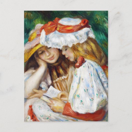 Zwei Girls Reading Pierre Auguste Renoir Gemälde Postkarte (Vorderseite)