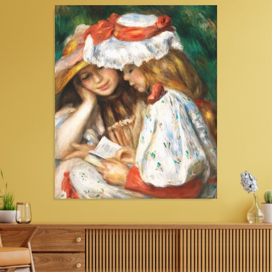 Zwei Girls Reading von Pierre-Auguste Leinwanddruck (Insitu (Wohnzimmer))