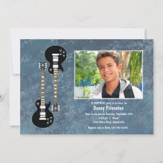 Zwei Gitarren-Foto-Einladung Einladung (Vorderseite)