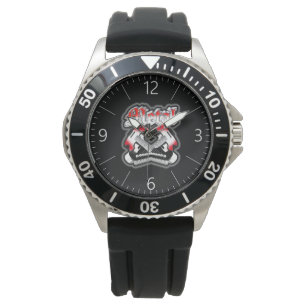 Zwei Gitarren überqueren Armbanduhr