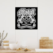 Zwei Gitarren überqueren Poster (Küche)