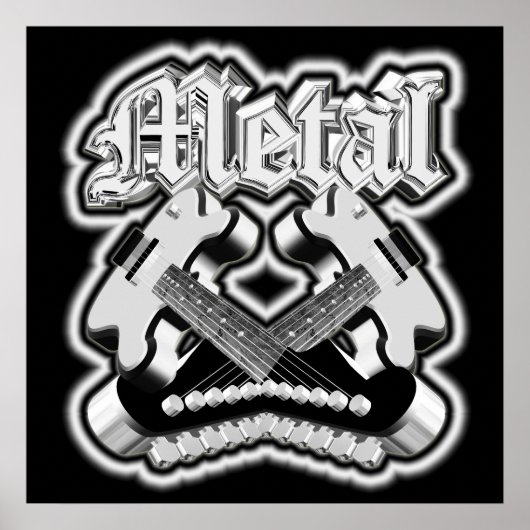 Zwei Gitarren überqueren Poster (Vorne)