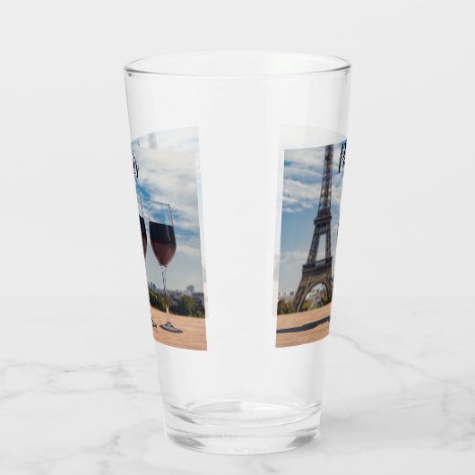 Zwei Glas Wein mit Eiffelturm (Links)