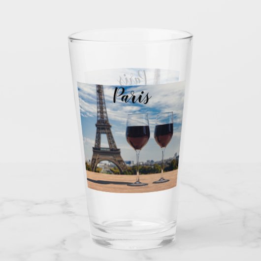 Zwei Glas Wein mit Eiffelturm (Vorderseite)