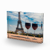 Zwei Glas Wein mit Eiffelturm Fotoblock (Rechts)