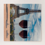 Zwei Glas Wein mit Eiffelturm Puzzle (Horizontal)