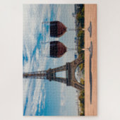Zwei Glas Wein mit Eiffelturm Puzzle (Vertikal)