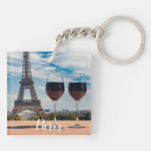 Zwei Glas Wein mit Eiffelturm Schlüsselanhänger (Rückseite)