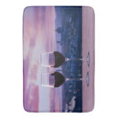 Zwei Gläser Rotwein auf der Silhouette von Florenz Badematte (Vorderseite Vertikal)