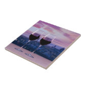 Zwei Gläser Rotwein auf der Silhouette von Florenz Fliese (Seite)