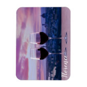 Zwei Gläser Rotwein auf der Silhouette von Florenz Magnet (Vertikal)