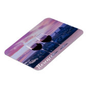 Zwei Gläser Rotwein auf der Silhouette von Florenz Magnet (Linke Seite)