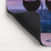 Zwei Gläser Rotwein auf der Silhouette von Florenz Mousepad (Ecke)