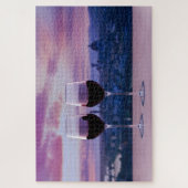 Zwei Gläser Rotwein auf der Silhouette von Florenz Puzzle (Vertikal)