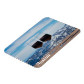 Zwei Gläser Rotwein gegen Berge Magnet (Linke Seite)