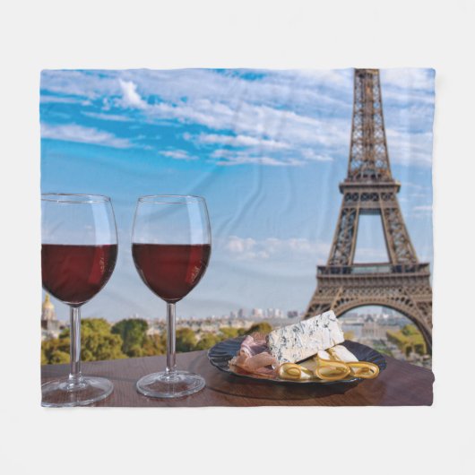 Zwei Gläser Wein im Café von Paris Fleecedecke (Vorderseite (Horizontal))