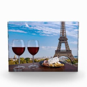 Zwei Gläser Wein im Café von Paris Fotoblock