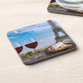 Zwei Gläser Wein im Café von Paris Getränkeuntersetzer (Linke Seite)