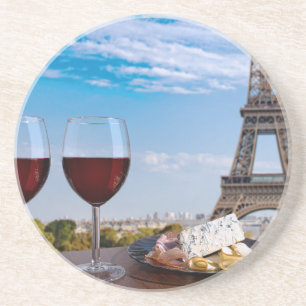 Zwei Gläser Wein im Café von Paris Getränkeuntersetzer