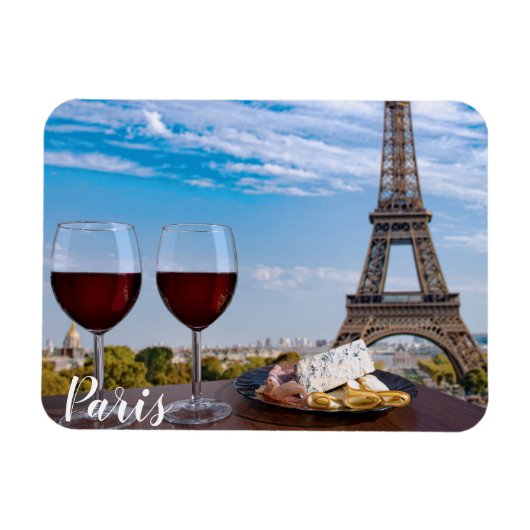 Zwei Gläser Wein im Café von Paris Magnet (Horizontal)