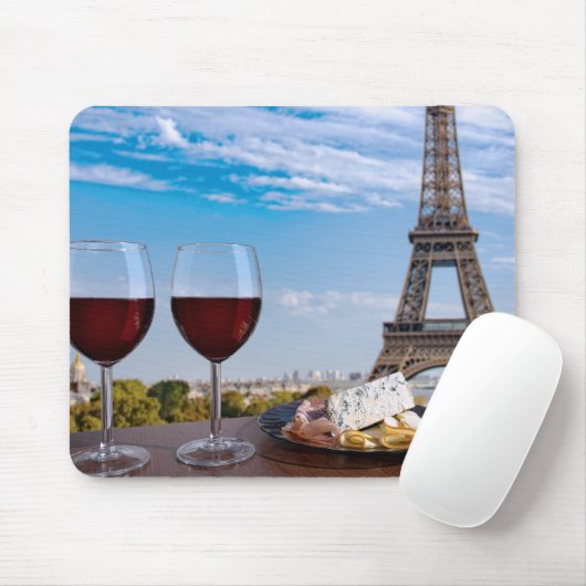 Zwei Gläser Wein im Café von Paris Mousepad (Mit Mouse)