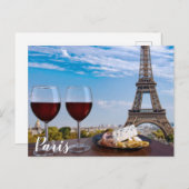 Zwei Gläser Wein im Café von Paris Postkarte (Vorne/Hinten)
