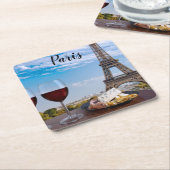 Zwei Gläser Wein im Café von Paris Rechteckiger Pappuntersetzer (angewinkelt)