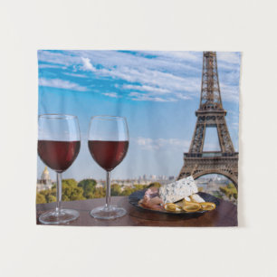 Zwei Gläser Wein im Café von Paris Wandteppich
