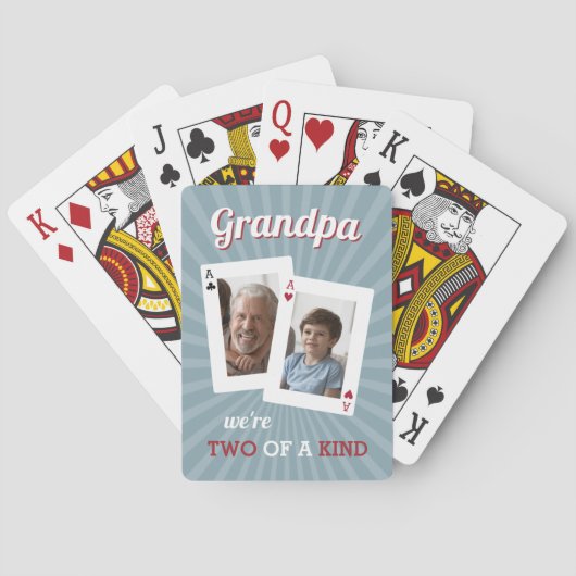 Zwei gleich | Opa & Child Foto Spielkarten (Rückseite)