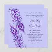 Zwei gleiche Pfauenfedern Einladung (Vorne/Hinten)