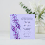 Zwei gleiche Pfauenfedern Einladung (Stehend Vorderseite)